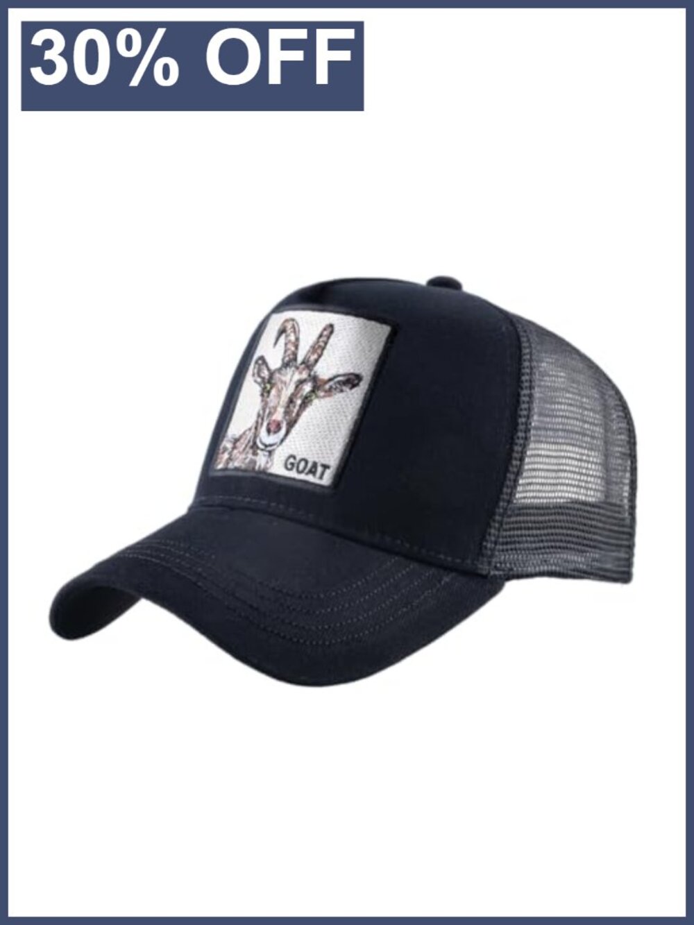 Embroidered Animal Patch Mesh Trucker Baseball Cap Adjustable Snapback
